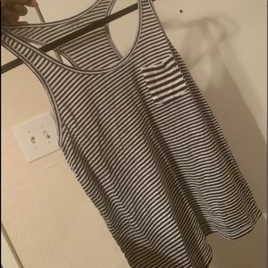 Womans black and white tank top